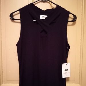 LNA Black Cutout Tank. Size Lg